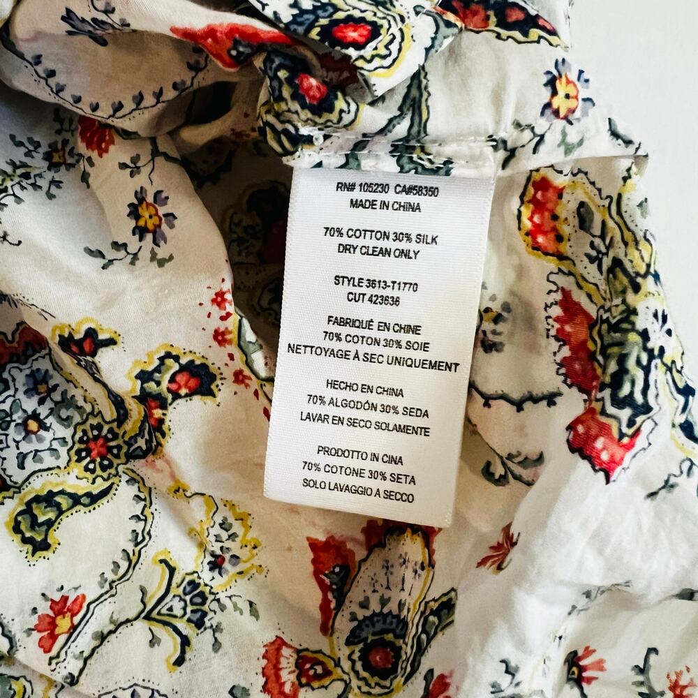 Joie Katrine Silk Blend Floral Print Button Front Long Sleeve Top Size XS Multi - Picture 5 of 8